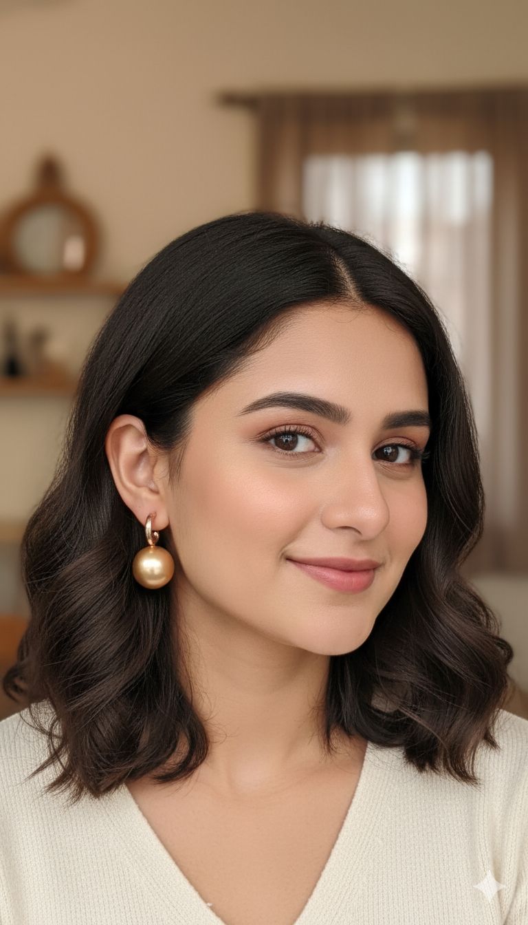 Gold finish Colourful pearl drop earrings