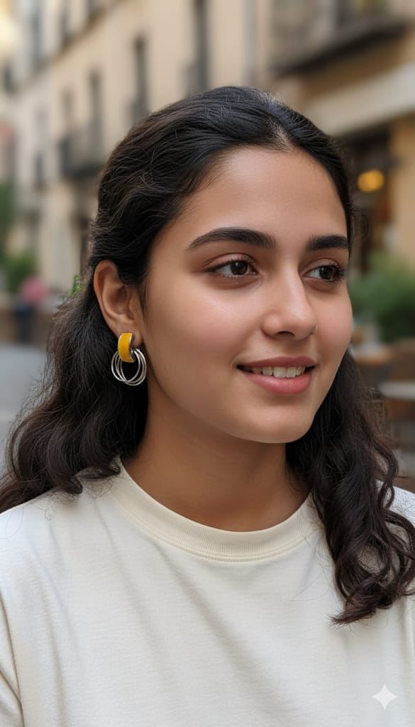 Colourful stud ring earrings