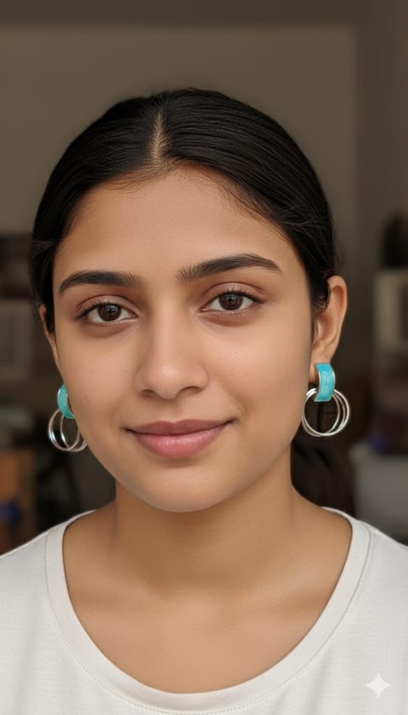 Colourful stud ring earrings