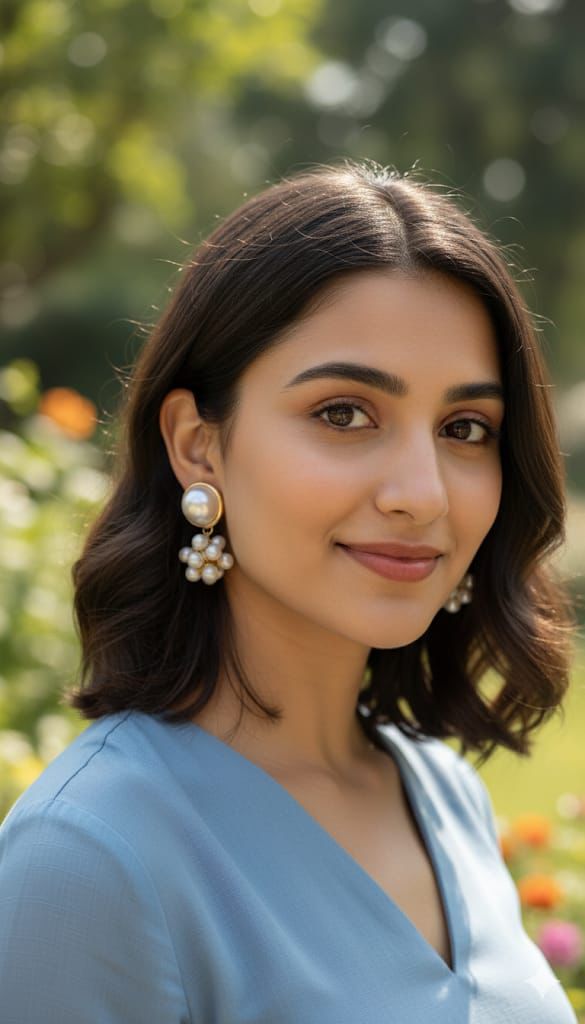 Pearl stud with cluster Pearl hanging earrings