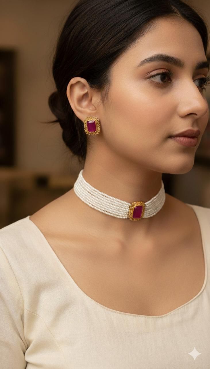 Colouful stone Pearl cluster Chooker